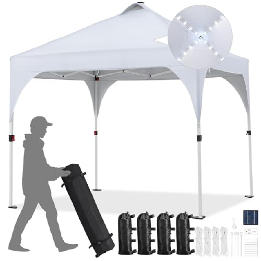 Outdoor Lighting Uplight - Outdoor garden gazebo tent: 10x10ft pop-up
