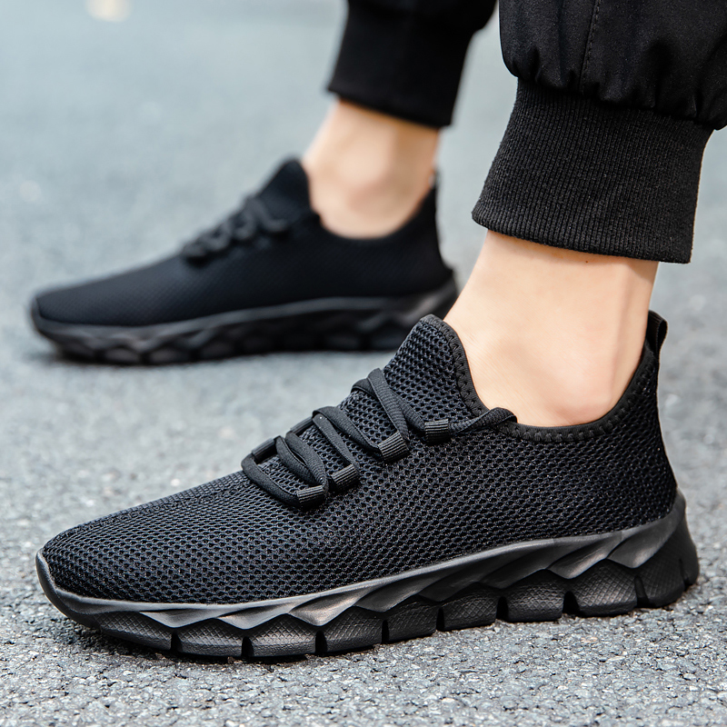 Outdoor Lighting Uplight - Men Sports Running Black Jogging Shoes