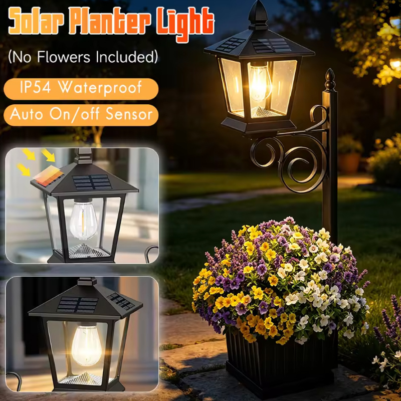 Outdoor Lighting Garden - 2-in-1 Solar Garden Planter Lamp Warm