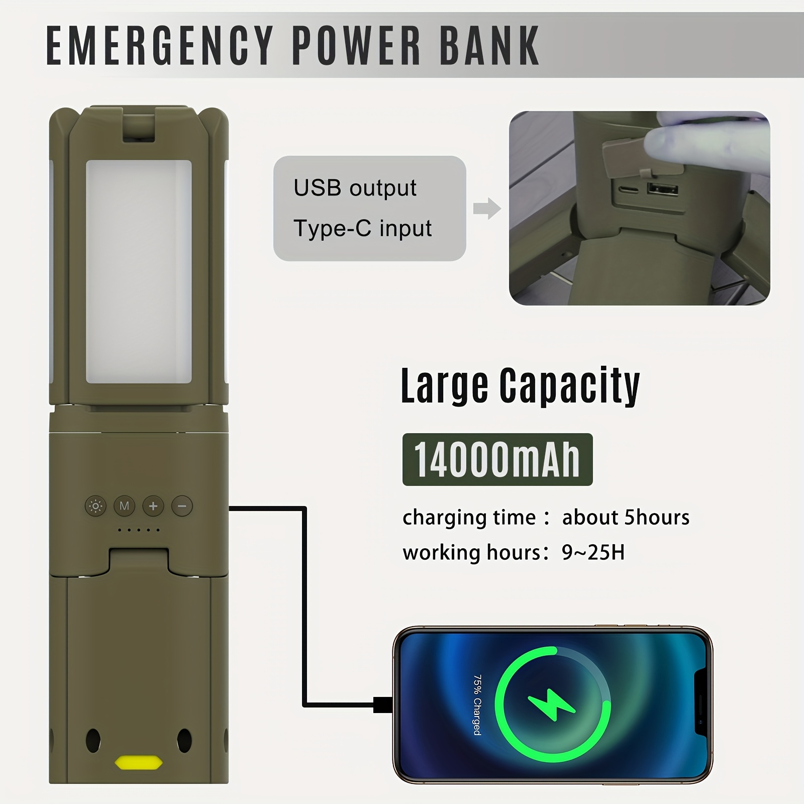 Camping Lantern, 14000mAh Rech - Outdoor Lighting Uplight recensie en prijs