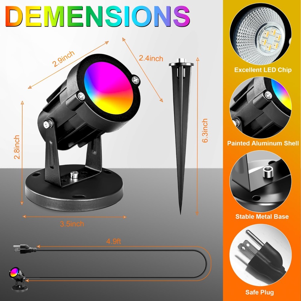 RGBW 8W LED Spotlight with Rem - Outdoor Lighting Garden recensie en prijs