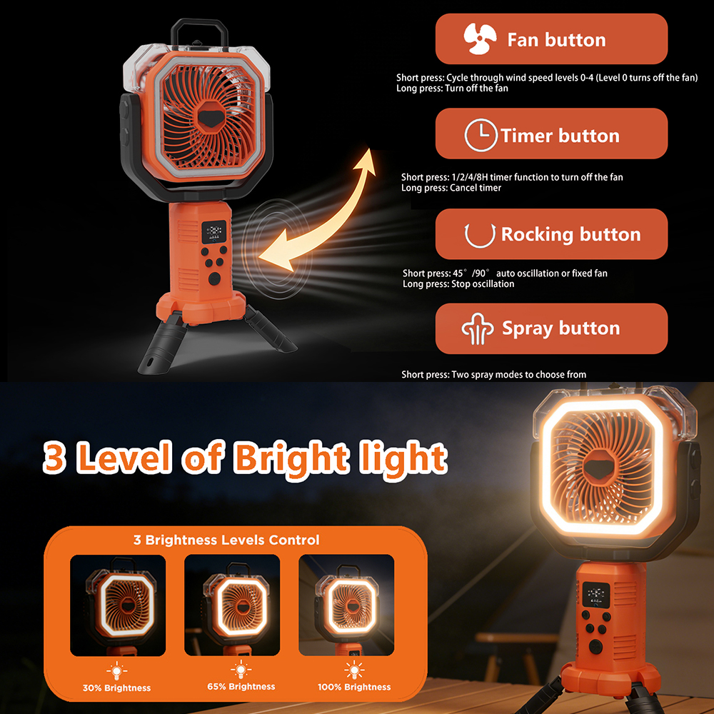 30000mAh Cooling Floor Fan wit - Outdoor Lighting Controller recensie en prijs