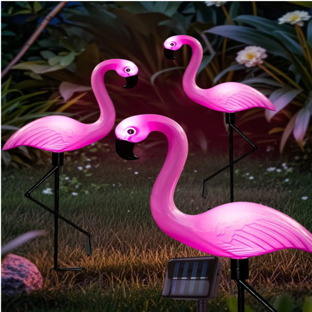 3Pcs Solar Powered Flamingo Gr - Outdoor Lighting Driveway recensie en prijs