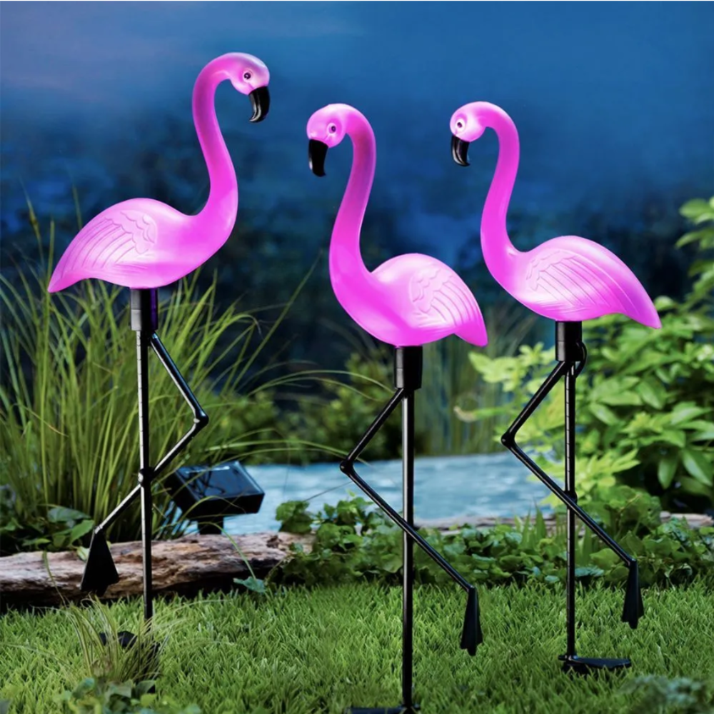 3Pcs Solar Powered Flamingo Gr - Outdoor Lighting Driveway recensie en prijs