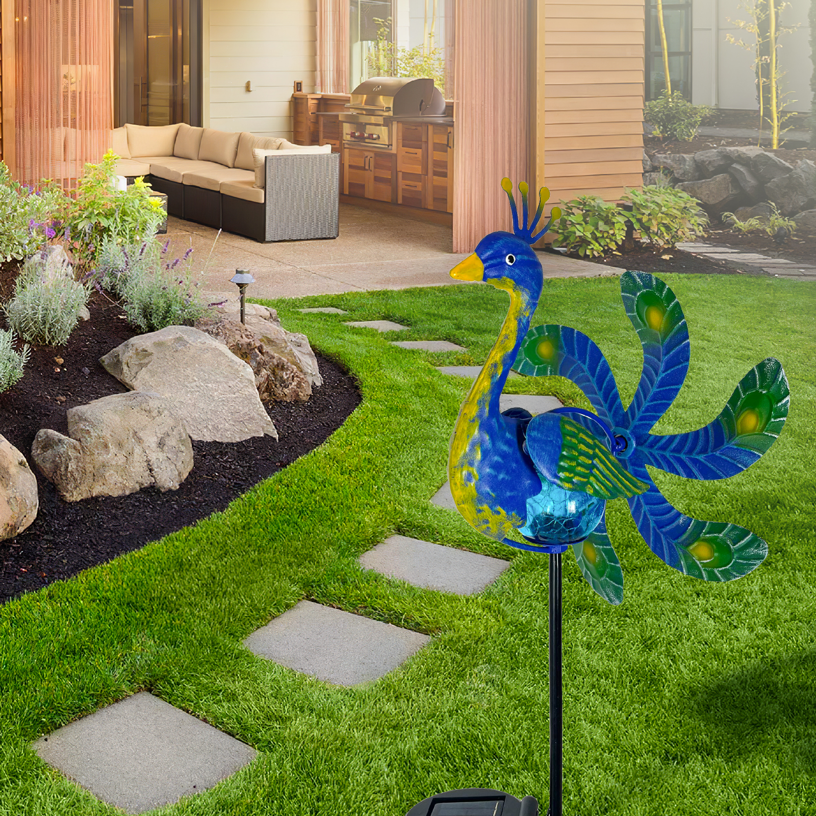 Solar Wind Spinner Peacock Out - Outdoor Lighting Driveway recensie en prijs