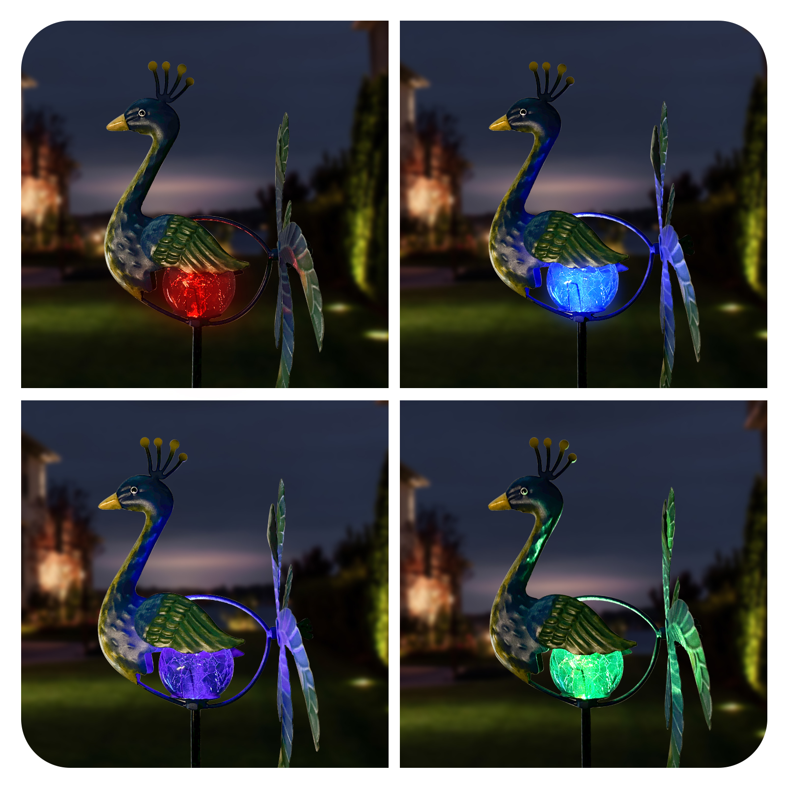 Solar Wind Spinner Peacock Out - Outdoor Lighting Driveway recensie en prijs