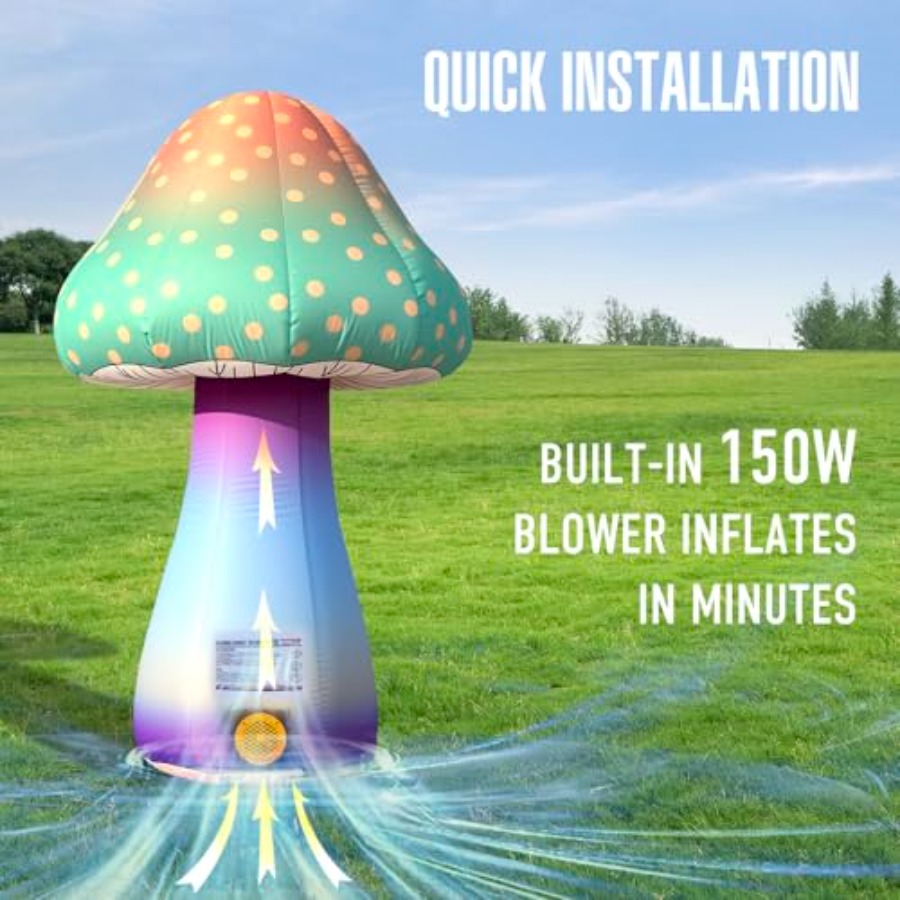6 FT LED Inflatable Mushroom w - Outdoor Lighting Controller recensie en prijs