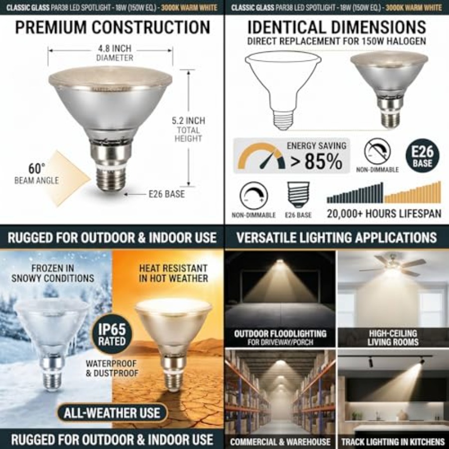 Glass Reflector PAR38 LED Bulb - Led Flood Light recensie en prijs