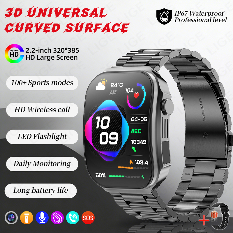 Men Smart Watch 3D Curved Scre - Outdoor Lighting Ip Rating recensie en prijs