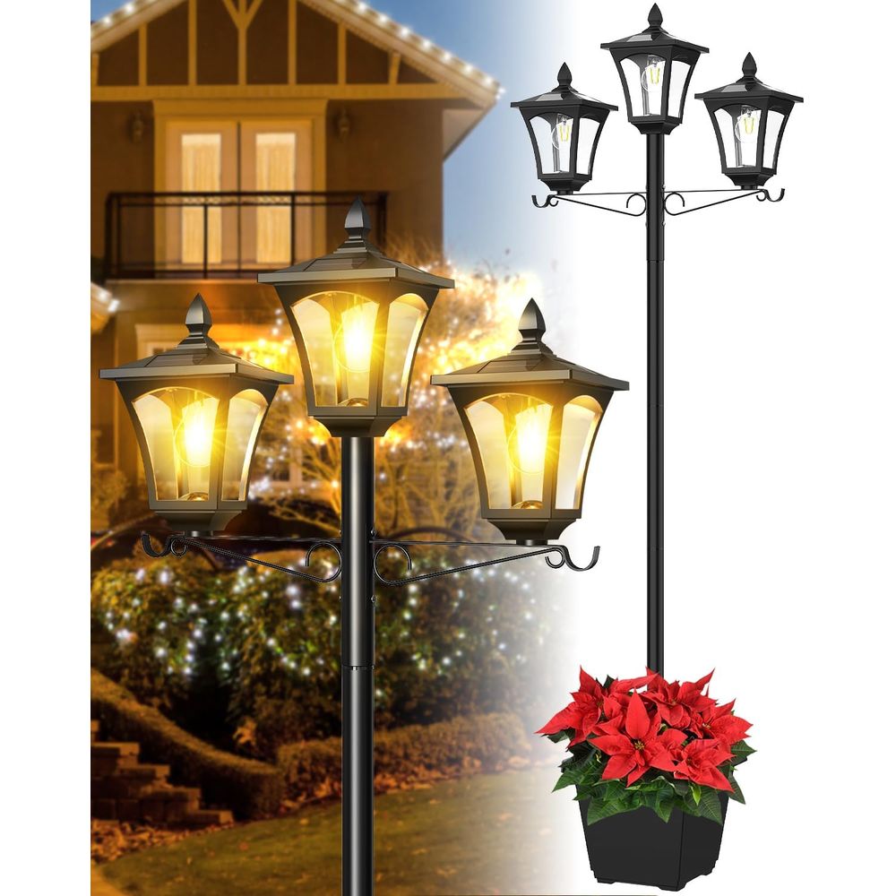 3-Head Solar Lamp Post Light,  - Outdoor Lighting Driveway recensie en prijs