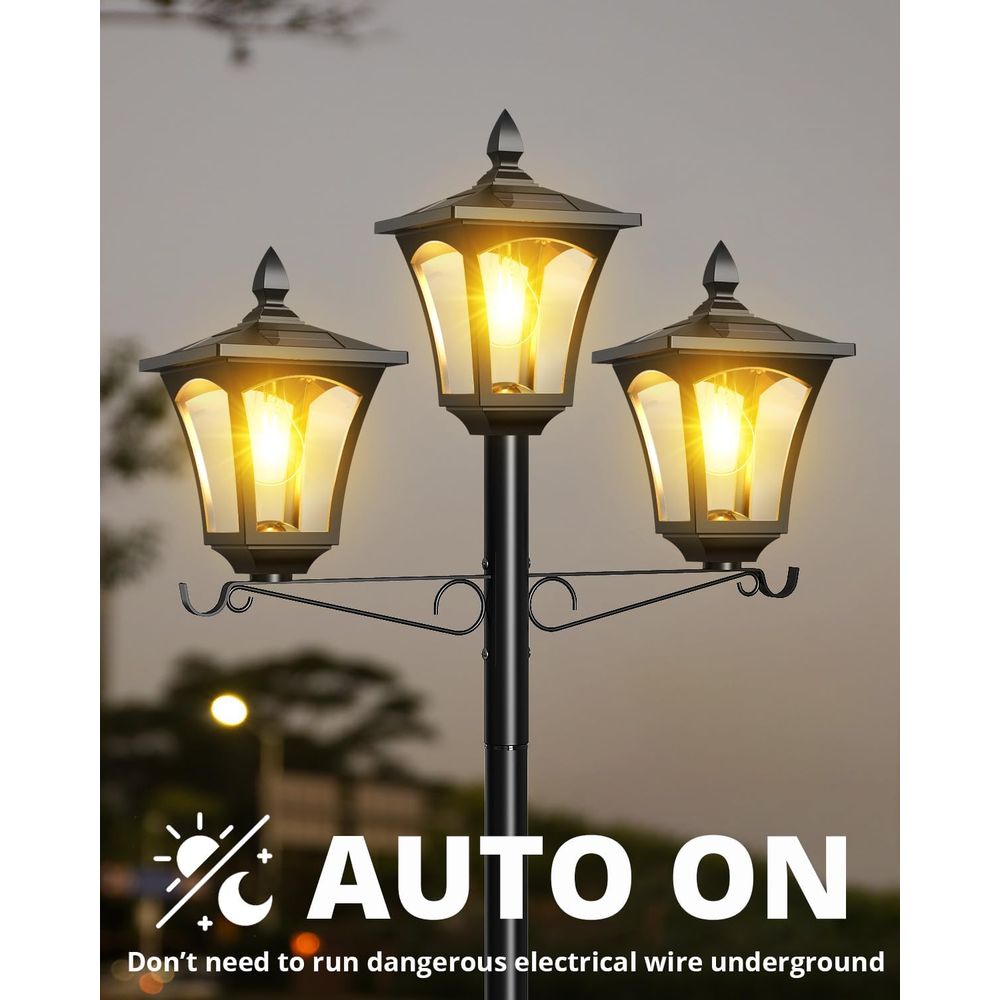 3-Head Solar Lamp Post Light,  - Outdoor Lighting Driveway recensie en prijs